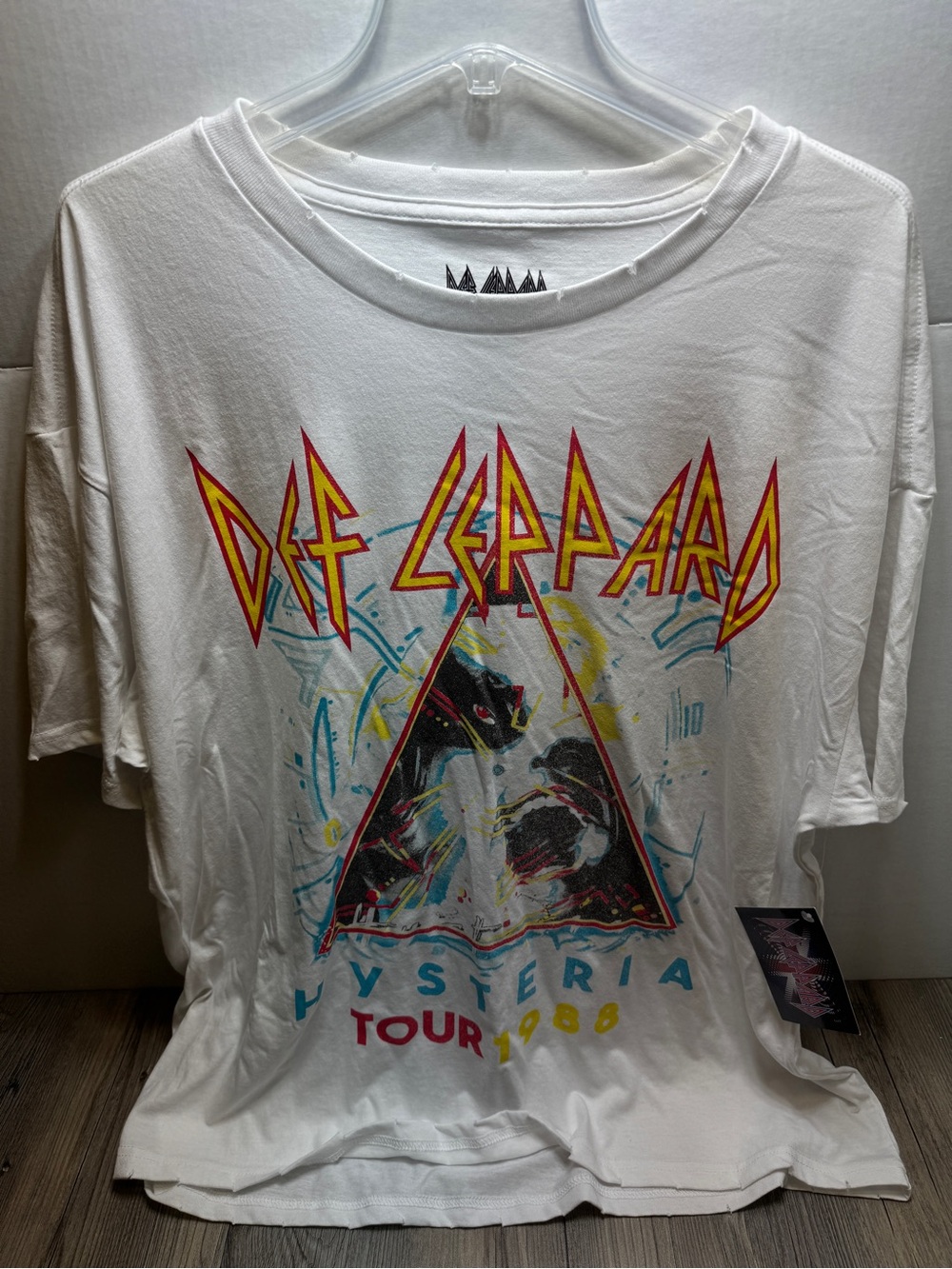 Retro Def Leppard Hysteria Tour 1988 Graphic Double Sided T-Shirt Adult Size L